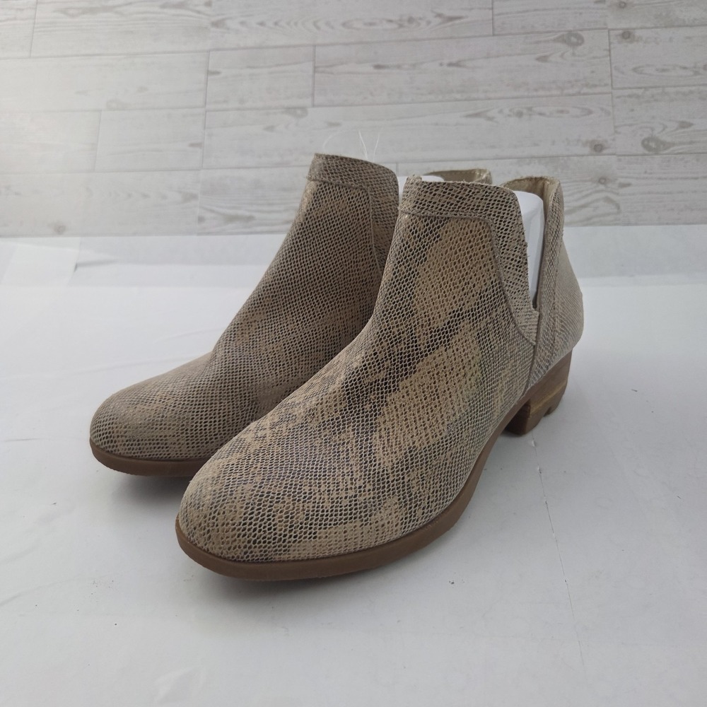 Sorel Ankle Boots Womens 9 Snake Print Chelsea Style Urban Western Casual Bootie